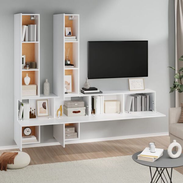 vidaXL Wall-mounted TV Cabinet White Engineered Wood