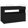 vidaXL Bedside Cabinet & LED Lights Black 60x35x40 cm Engineered Wood
