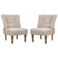 vidaXL French Chairs 2 pcs Cream Fabric
