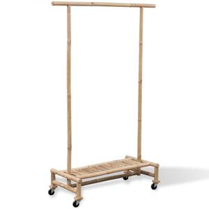 vidaXL Clothes Rack | Bamboo | Portable | Bamboo Clothes Rack | Rectangular