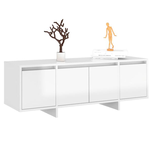 vidaXL TV Cabinet High Gloss White 120x30x40.5 cm Engineered Wood