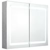 vidaXL LED Bathroom Mirror Cabinet Shining White 80x12x68 cm