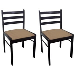 vidaXL Dining Chairs 2 pcs Brown Solid Rubber Wood and Velvet