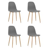vidaXL Dining Chairs 4 pcs Light Grey Fabric