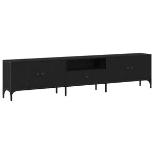 vidaXL TV Cabinet 200 x 25 x 44 cm Black oak Engineered wood
