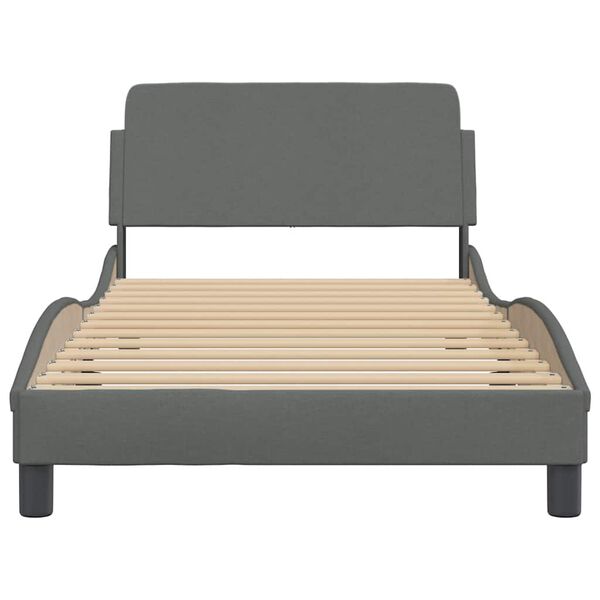 vidaXL Bed Frame "Dover" Dark Grey 107x203 cm King Single Fabric