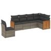 vidaXL 6 Piece Garden Sofa Set with Cushions Grey Poly Rattan