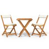 vidaXL 3 Piece Folding Bistro Set with Cushions Solid Wood Acacia