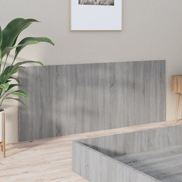 vidaXL Bed Headboard Grey Sonoma 200x1.5x80 cm Engineered Wood