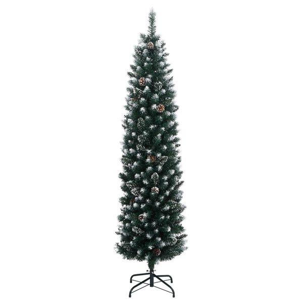 vidaXL Artificial Slim Christmas Tree 150 LEDs 150 cm