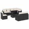 vidaXL 9 Piece Garden Sofa Set with Cushions Black Poly Rattan