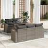 vidaXL 6 Piece Garden Sofa Set with Cushions Grey Poly Rattan