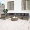 vidaXL 8 Piece Garden Lounge Set with Cushions Grey Poly Rattan