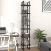 vidaXL 6-Tier Book Cabinet Grey 40x30x210 cm Engineered Wood