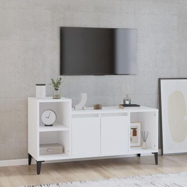 vidaXL TV Cabinet White 100x35x55 cm Engineered Wood