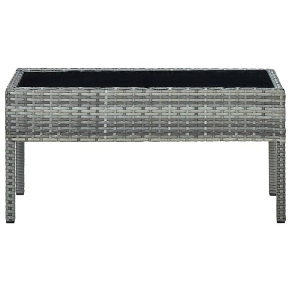 vidaXL Garden Table Grey 75x40x37 cm Poly Rattan