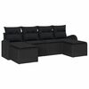 vidaXL Garden Sofa Set 6 pcs Black [Synthetic]: Poly Rattan