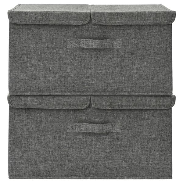vidaXL Storage Boxes 2 pcs Fabric 50x30x25 cm Anthracite