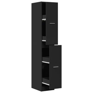 vidaXL Apothecary Cabinet Black 30x41x174,5 cm Engineered Wood