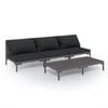 vidaXL 4 Piece Garden Lounge Set with Cushions Poly Rattan Dark Grey