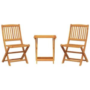 vidaXL 3 Piece Folding Garden Dining Set Solid Wood Acacia