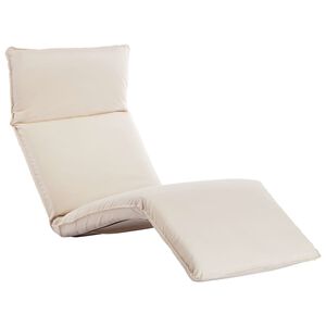 vidaXL Foldable Sunlounger Oxford Fabric Cream White
