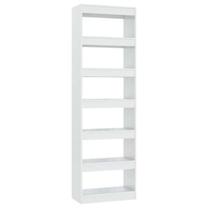 vidaXL Book Cabinet/Room Divider High Gloss White 60x30x198 cm
