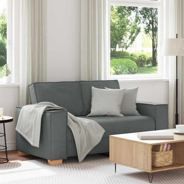 vidaXL 2-Seater Sofa Dark Grey 160x78x84 cm Fabric