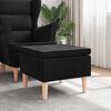 vidaXL Stool with Wooden Legs Black Fabric