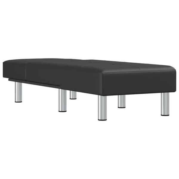 vidaXL Chaise Longue Black Faux Leather