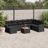vidaXL 9 Piece Garden Sofa Set with Cushions Black Poly Rattan