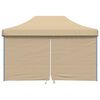 vidaXL Foldable Party Tent Pop-Up with 4 Sidewalls Beige
