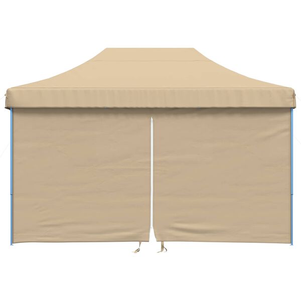 vidaXL Foldable Party Tent Pop-Up with 4 Sidewalls Beige
