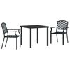 vidaXL Garden Dining Set 3 pcs Anthracite Powder-Coated Steel