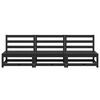 vidaXL Garden Middle Sofas 3 pcs Black Solid Wood Pine