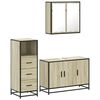 vidaXL 3 Piece Bathroom Furniture Set Sonoma Oak Engineered Wood