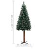 vidaXL Slim Pre-lit Christmas Tree with Real Wood&White Snow Green 210cm