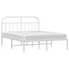 vidaXL Metal Bed Frame without Mattress with Headboard White 180x200cm
