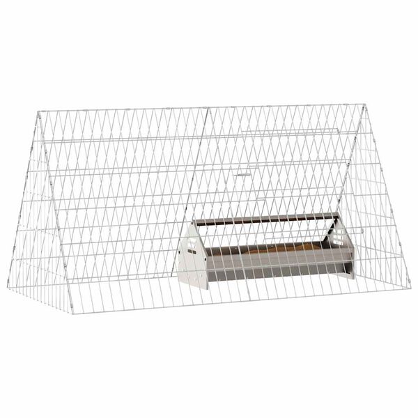 vidaXL Chicken Cage Silver 110 x 55 x 55 cm Galvanised Steel