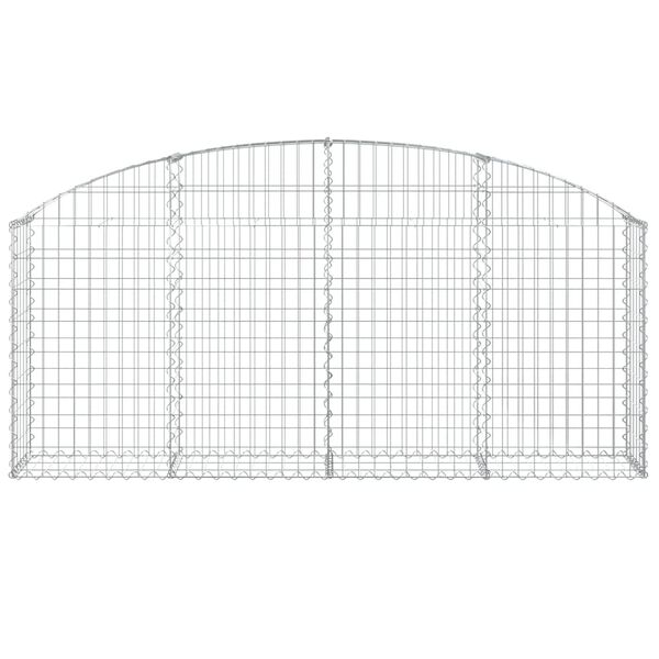 vidaXL Arched Gabion Basket 200x30x80/100 cm Galvanised Iron