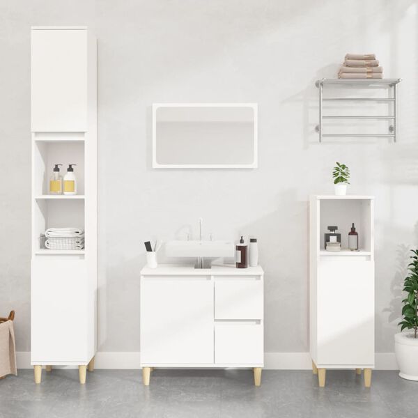vidaXL Bathroom Cabinet White 30x30x190 cm Engineered Wood