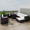 vidaXL 10 Piece Garden Lounge Set with Cushions Poly Rattan Black