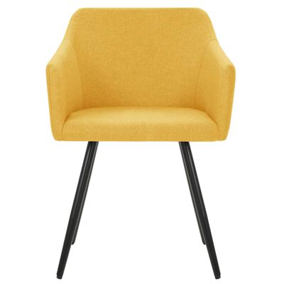 vidaXL Dining Chairs 2 pcs Yellow Fabric