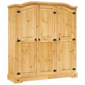 vidaXL Wardrobe | Brown | Solid pinewood | Large | Wardrobe | Rectangular