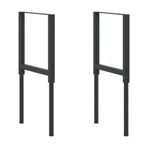 vidaXL Adjustable Work Bench Frames 2 pcs Metal 55x(69-95,5) cm Black