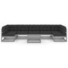 vidaXL 8 Piece Garden Lounge Set with Cushions Grey Solid Pinewood
