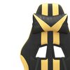 vidaXL Swivel Gaming Chair with Footrest Black&Gold Faux Leather