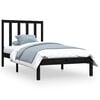 vidaXL Bed Frame without Mattress Black Solid Wood Pine 90x190 cm Single