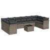 vidaXL 11 Piece Garden Sofa Set with Cushions Grey Poly Rattan