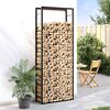 vidaXL Firewood Rack Matt Black 80x28x222 cm Steel